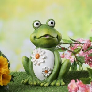 Gartenfigur Frosch Freddi - Tierfigur - Magnesia - H: 21cm - für Au...