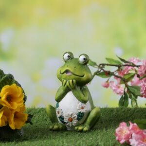 Gartenfigur verträumter Frosch Rosie - Tierfigur - Magnesia - H: 16...