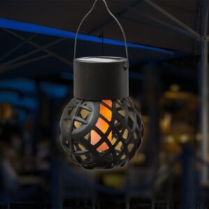 LED Solar Hängeleuchte Feuerball - Kugelleuchte mit Flammeneffekt -...