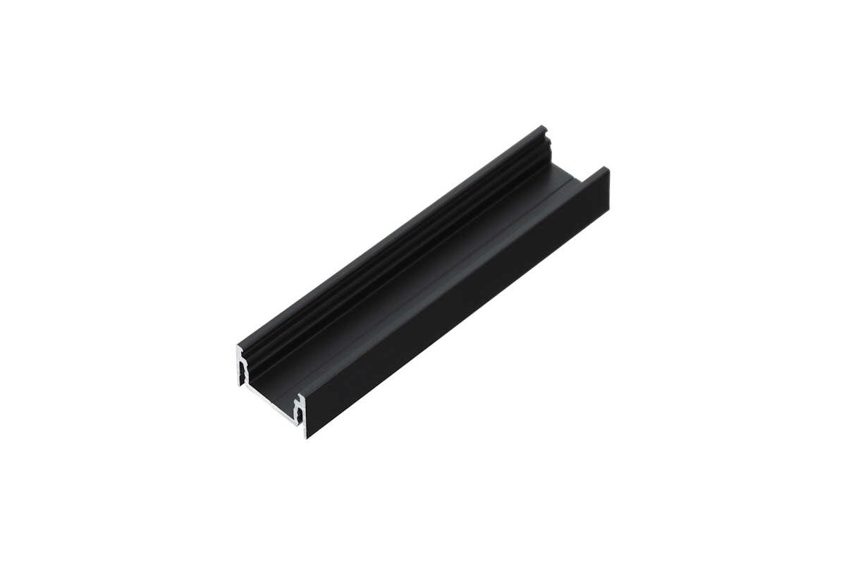 2 Meter LED Aluprofil Aufputz Flach schwarz eloxiert 14mm Serie LL